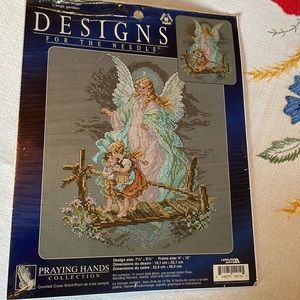 114914 Guardian Angel, Designs for the Needle cross stitch kit, 6" hoop included